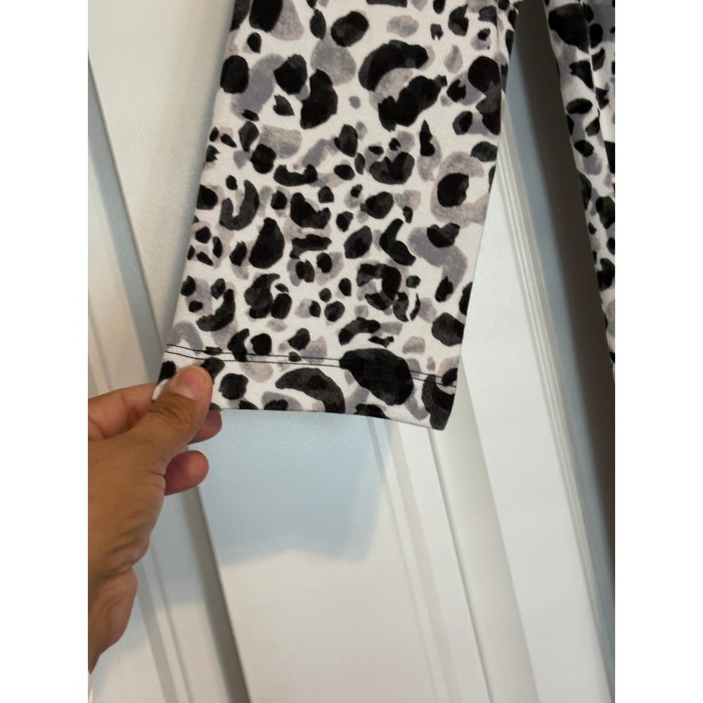Tommy Bahama Dress, Gray Black Leopard Print 3/4 Sleeve Shift Dress - Picture 5 of 10